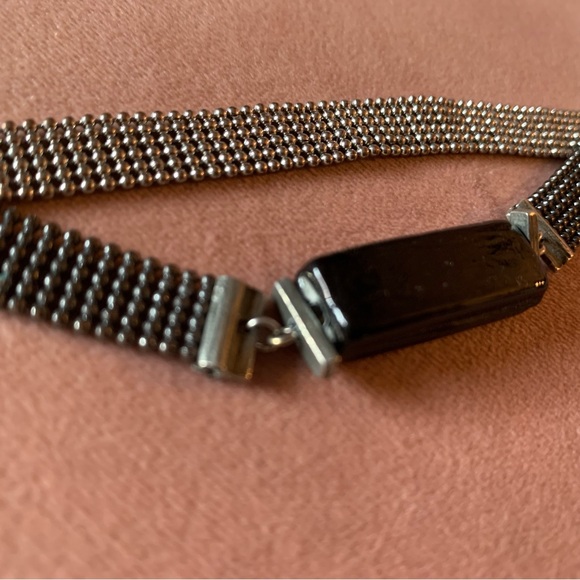 ANNE-MARIE CHAGNON - designer bracelet mixed medium with black glass bead metal - Picture 11 of 11